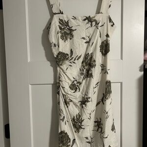 Abercrombie Corset Seamed Linen- Blend Mini Dress Floral M